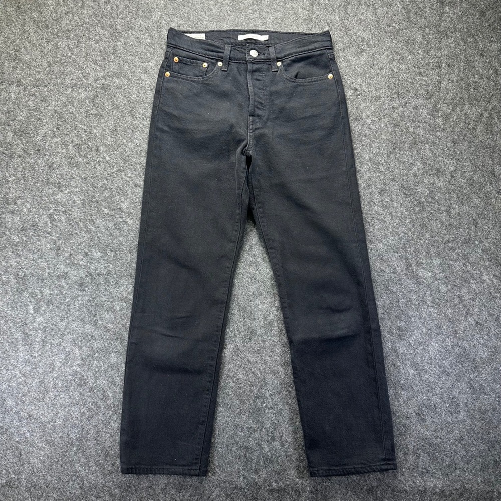 Levi's Womens Premium Black Wedgie Straight High Rise Jeans 25
